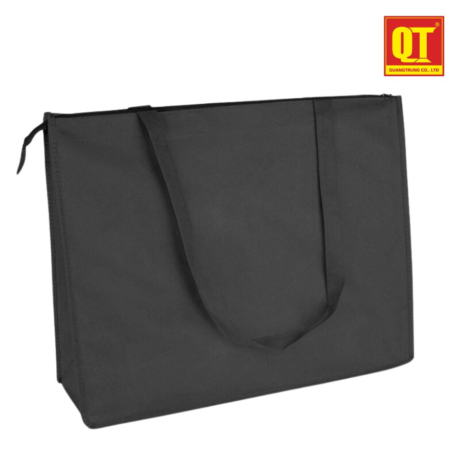 tui-vai-khong-det-co-day-keo-3 túi vải không dệt có dây kéo màu đen