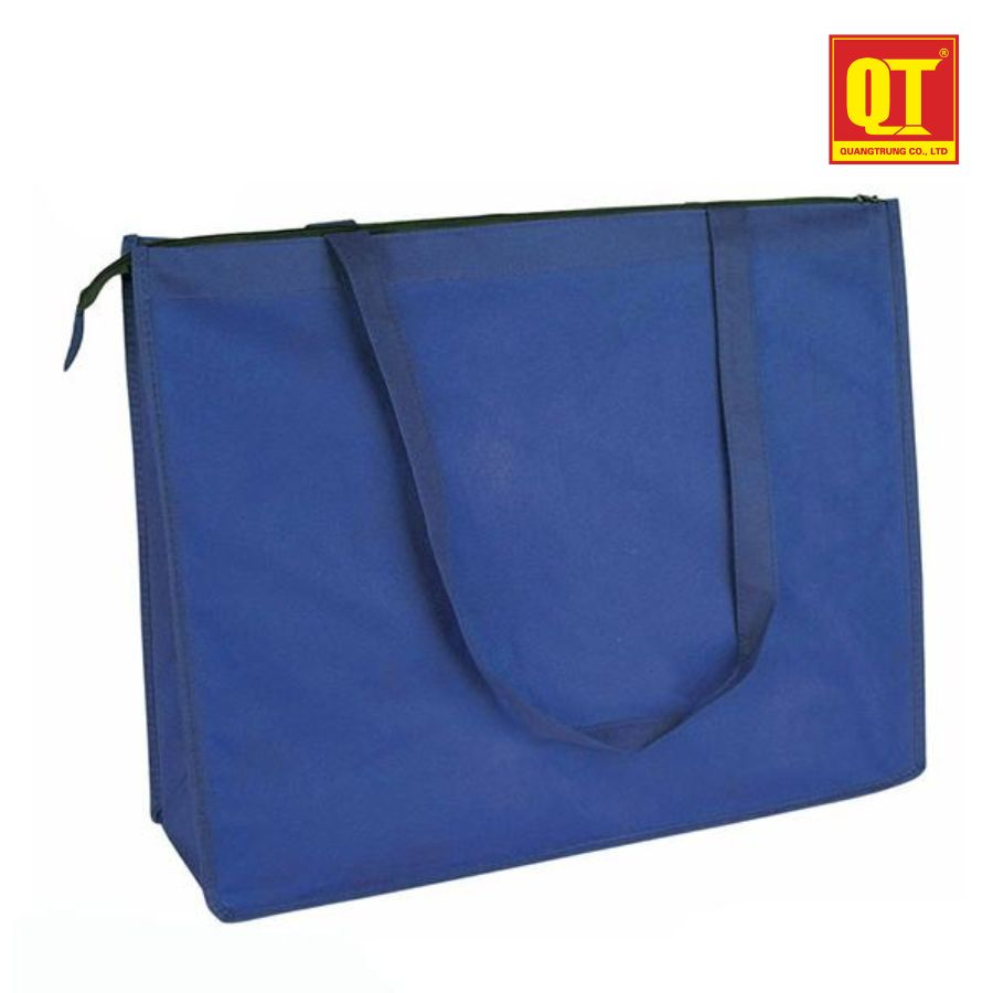 tui-vai-khong-det-co-day-keo-4 túi vải không dệt có dây kéo màu xanh